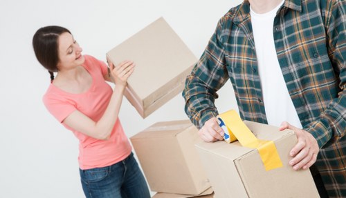 Commercial and household transport with a removal truck
