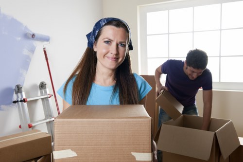 Packing and loading furniture into a removals van