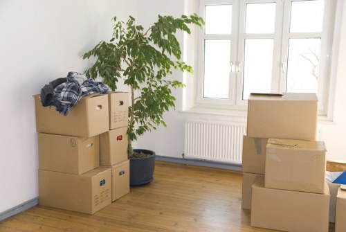 Secured van load with protective packing materials