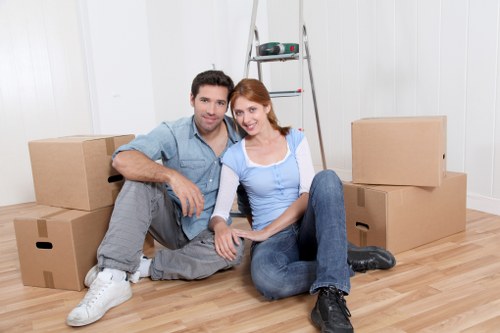 Loading boxes and furniture into a removal van in Tottenham Hale
