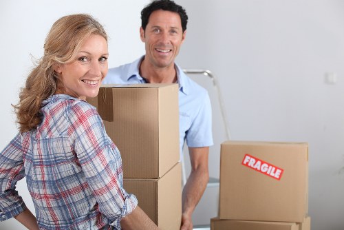 Loading office items for relocation near Tottenham Hale commercial premises