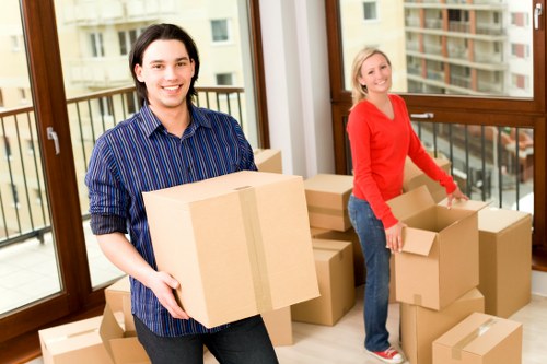 Careful wrapping and boxing of fragile household items